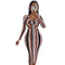Women's Sexy Stripes Hip Wrap Breast Wrap Long Dress
