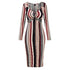 Women's Sexy Stripes Hip Wrap Breast Wrap Long Dress