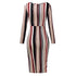 Women's Sexy Stripes Hip Wrap Breast Wrap Long Dress