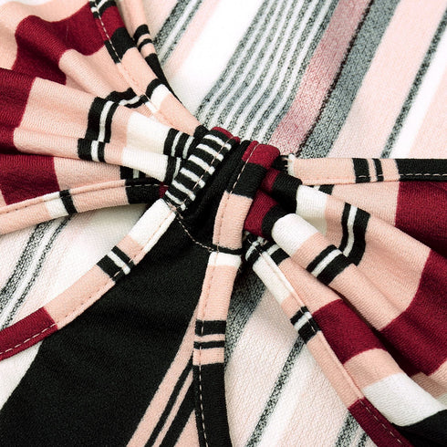 Women's Sexy Stripes Hip Wrap Breast Wrap Long Dress