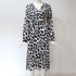 Women's Sexy V-neck Leopard Print Long Sleeve Chiffon Dress