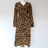 Women's Sexy V-neck Leopard Print Long Sleeve Chiffon Dress