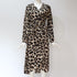 Women's Sexy V-neck Leopard Print Long Sleeve Chiffon Dress