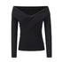 Women's Sexy V-neck Pure Color Knitwear Sweatshirt