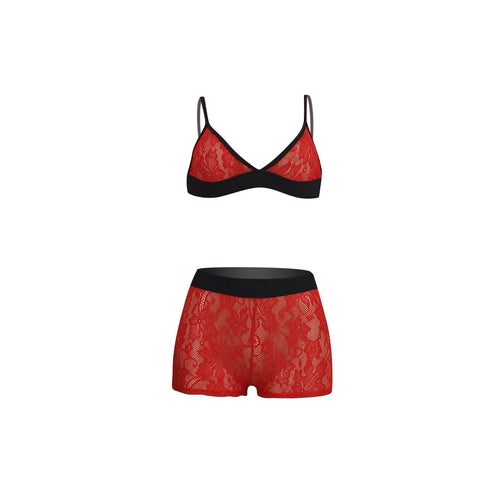 Women's Sexy lace Tops Shorts Two Piece Outfits Sleepwear
