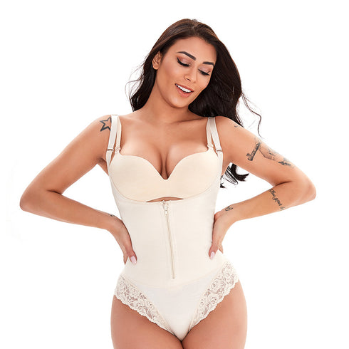 Women's Shapewear Thong Panty Open Bust Bodysuit