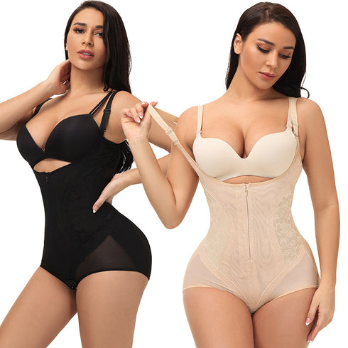 Women's Shapewear Tummy Control Zipper Open Bust Bodysuit