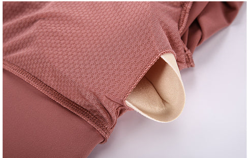 Women's Short Sleeve Sport Yoga T-Shirt with Bra Pads