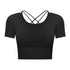 Women's Short Sleeve Sport Yoga T-Shirt with Bra Pads