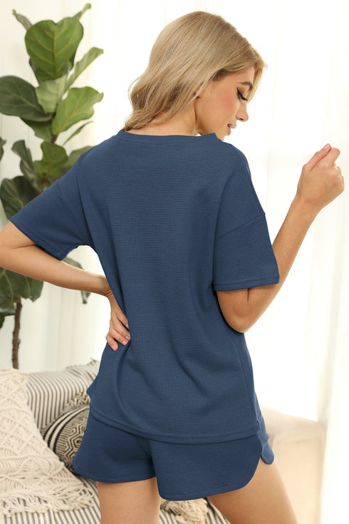 Women's Shorts Pure Color Loungewear Two Piece Outfits