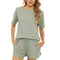 Women's Shorts Pure Color Loungewear Two Piece Outfits