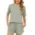 Women's Shorts Pure Color Loungewear Two Piece Outfits