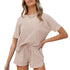 Women's Shorts Pure Color Loungewear Two Piece Outfits