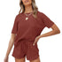 Women's Shorts Pure Color Loungewear Two Piece Outfits