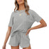Women's Shorts Pure Color Loungewear Two Piece Outfits