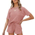 Women's Shorts Pure Color Loungewear Two Piece Outfits