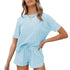 Women's Shorts Pure Color Loungewear Two Piece Outfits