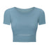 Women's Simple Athletic Crop Yoga T-Shirt with Bra Pads