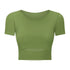 Women's Simple Athletic Crop Yoga T-Shirt with Bra Pads
