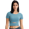 Women's Simple Athletic Crop Yoga T-Shirt with Bra Pads