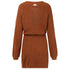 Women's Simple Breathable Long Sleeves Knitted Dress