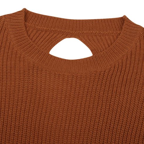 Women's Simple Breathable Long Sleeves Knitted Dress