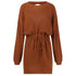 Women's Simple Breathable Long Sleeves Knitted Dress
