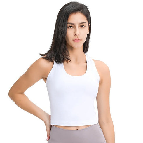 Women's Simple Stylish Quick Dry Athletic Crop Yoga Tank