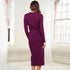 Women's Single-breasted Knitted Hip Wrap Sweater Dress