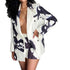 Women's Single Breasted Loose Printed Jacket Coat