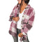 Women's Single Breasted Shirt Flannel Plaid Coat