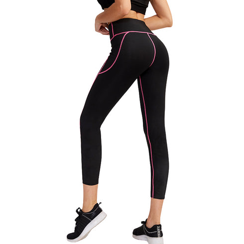 Women's Skinny Hi-Waist Workout Pants Fitness Capri with Pocket