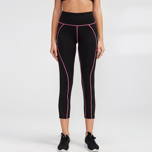 Women's Skinny Hi-Waist Workout Pants Fitness Capri with Pocket
