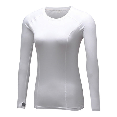 Women's Skinny Running Long Sleeve Stretchy Brushed Shirt