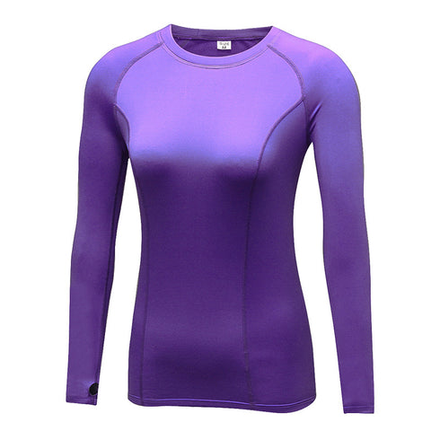 Women's Skinny Running Long Sleeve Stretchy Brushed Shirt