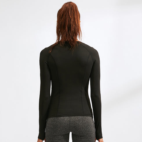 Women's Skinny Running Long Sleeve Stretchy Brushed Shirt