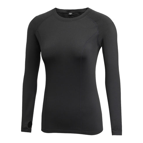 Women's Skinny Running Long Sleeve Stretchy Brushed Shirt