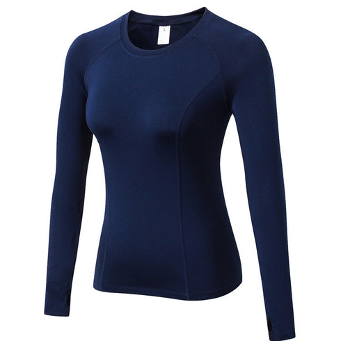 Women's Skinny Running Long Sleeve Stretchy Brushed Shirt