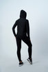 Women's Skinny Running Yoga Hooded Zipper Activewear Sets