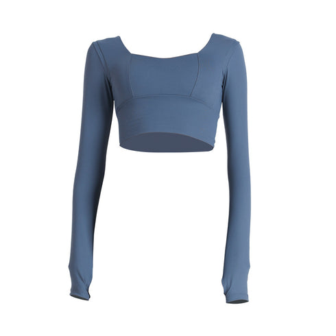 Women's Skinny Slim Long Sleeve Fitness Crop Sweatshirts