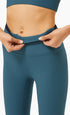 Women's Skinny Stretch Ribbed Fabric Capri Fitness Pants