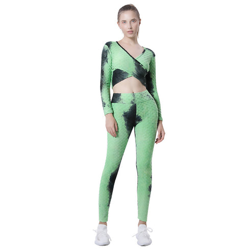 Women's Skinny Tie-dye Running Yoga Activewear Sets
