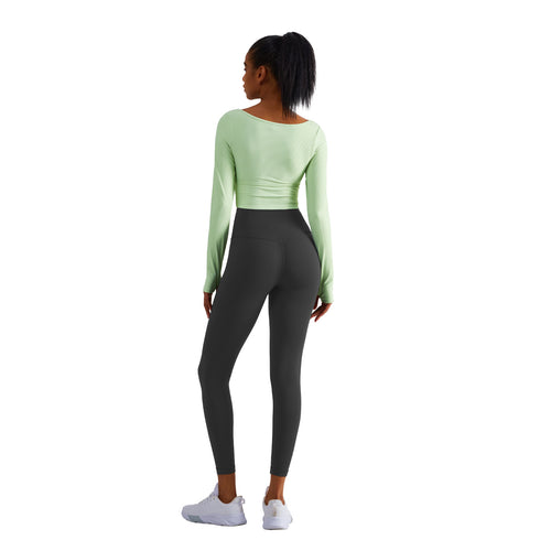 Women's Skinny Workout Long Sleeve Running Yoga Sweatshirts