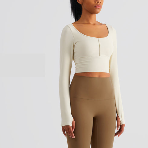 Women's Skinny Workout Long Sleeve Running Yoga Sweatshirts