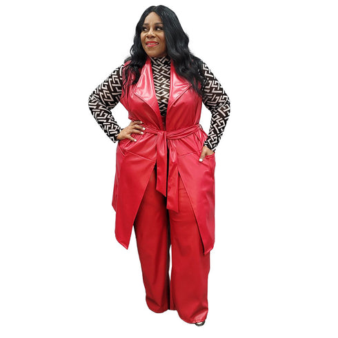 Women's Sleeveless Long Vest Pant Two Piece Outfits