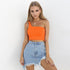 Women's Sleeveless One Shoulder Short Vests