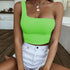 Women's Sleeveless One Shoulder Short Vests