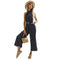 Women's Sleeveless Polka-dot Print Wide Leg Jumpsuits