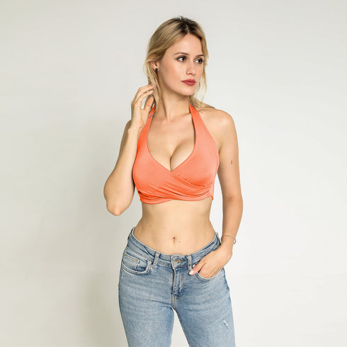 Women's Sleeveless Sexy Backless Halter Belt Waistcoat