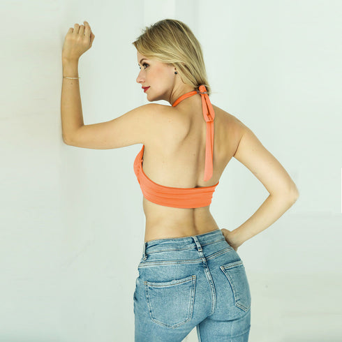 Women's Sleeveless Sexy Backless Halter Belt Waistcoat